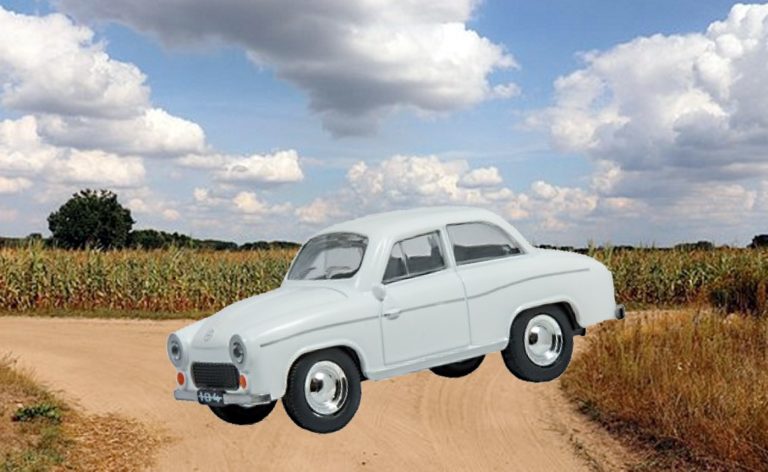 syrenka 204 na tle drogi