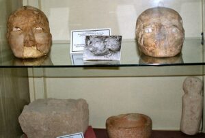 Pokryte gipsem ludzkie czaszki